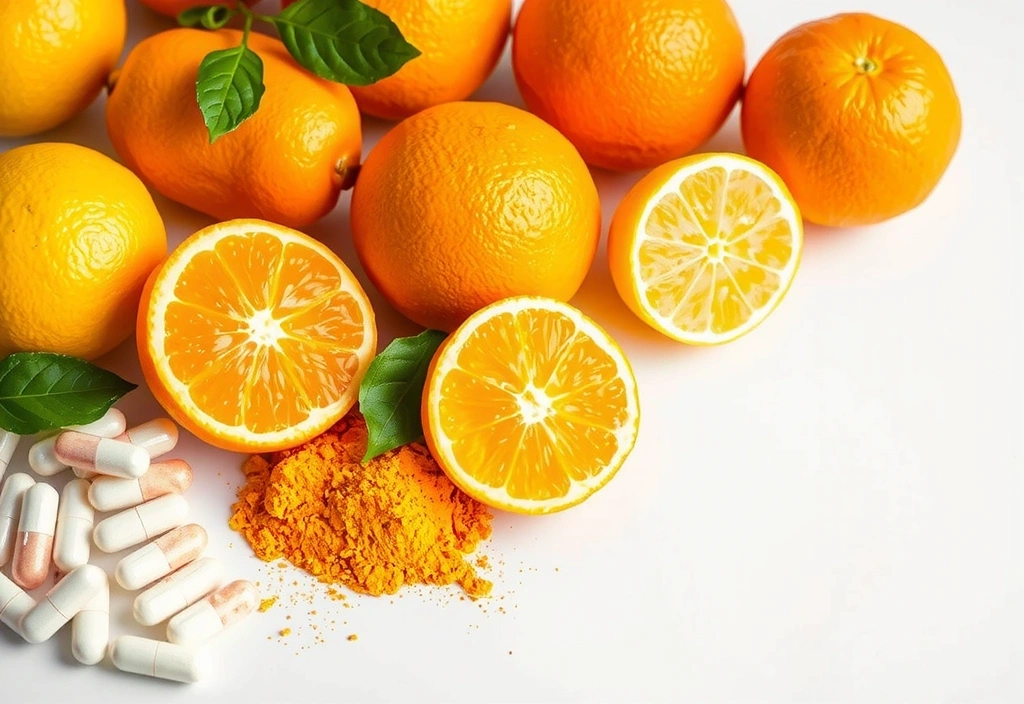 Zbliżenie na witaminę C w postaci owoców cytrusowych i suplementów